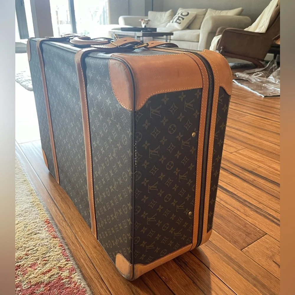 Louis Vuitton Monogram Travel Suitcase in Brown and Tan
